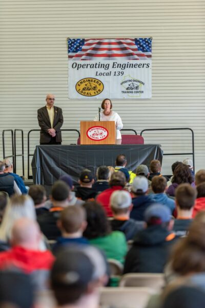 woman speaking at the engineer event