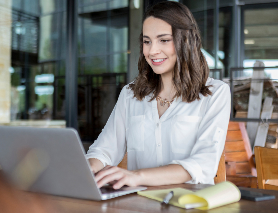 Girl working on her laptop